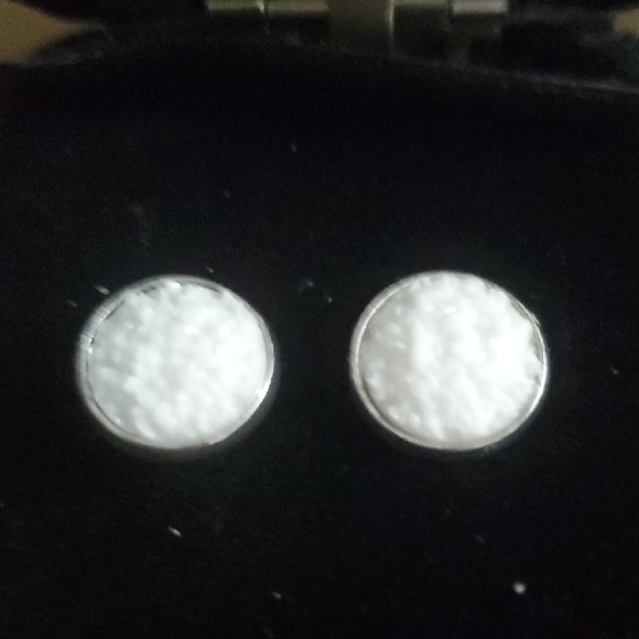 Druzy Accessories - Elegant White Stud Earrings